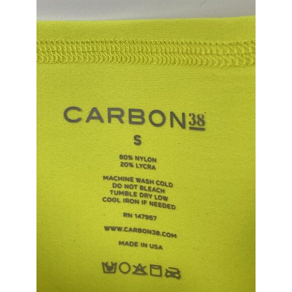 CARBON 38 Women's Neon Yellow Active Leggings Small - Picture 2 of 4